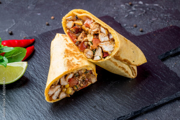 Mexican chicken burrito