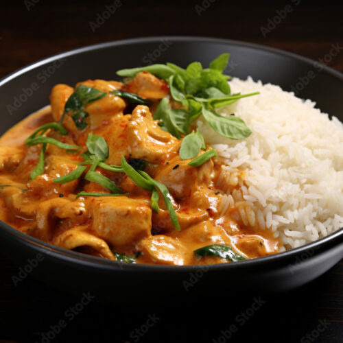 Red curry chicken and rice