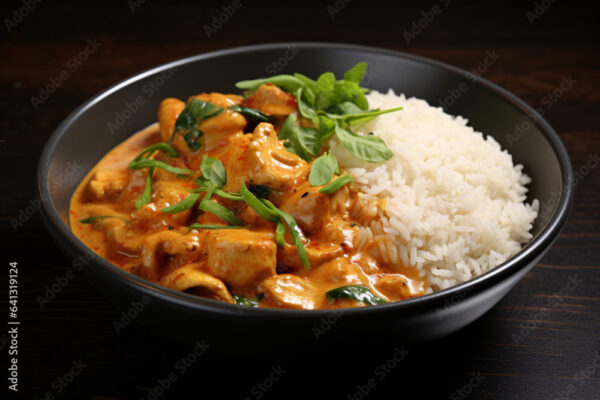 Red curry chicken and rice